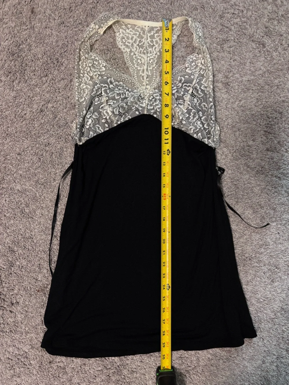 Adore Me Black and Ivory Lace Bodice Nightie Dress Size Large - Picture 13 of 13